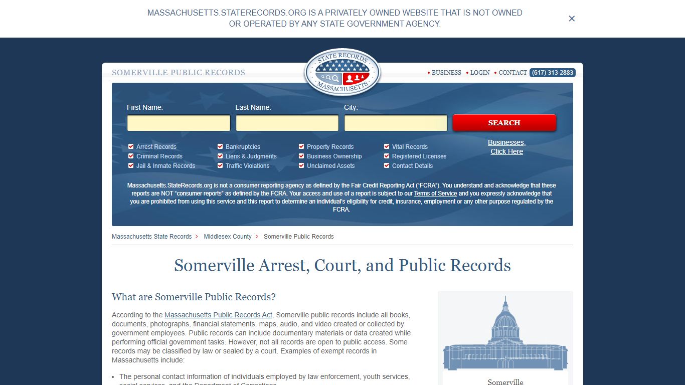 Somerville Arrest and Public Records | Massachusetts.StateRecords.org